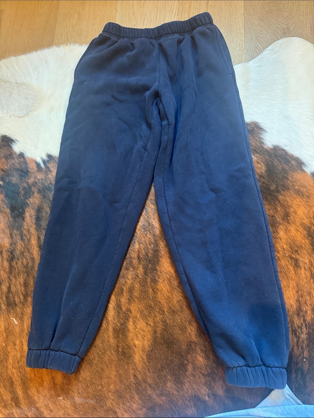 Edikted Navy Blue Track Pants - Elastic Waist & Cuffs